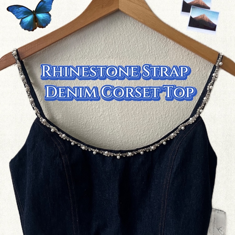 Windsor Sparkling Denim Crop Top